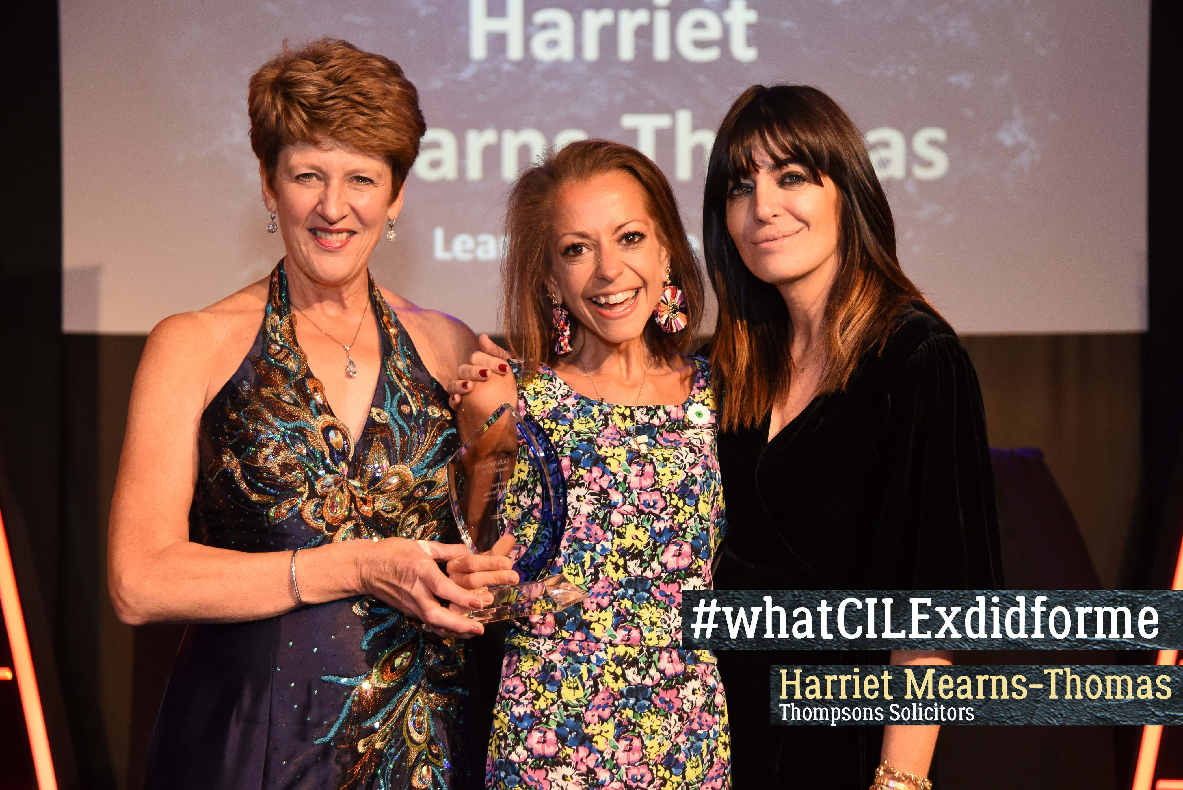 Harriet Mearns-Thomas with presenters picking up her CILEx Award.